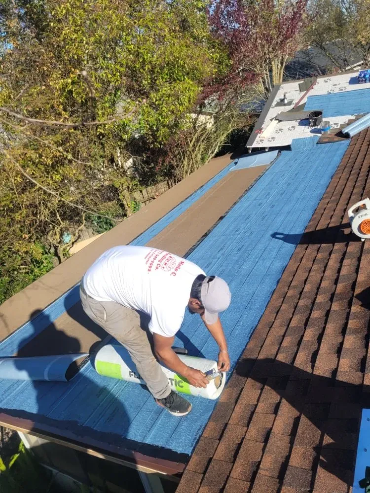 Tile roof repair with underlayment exposed